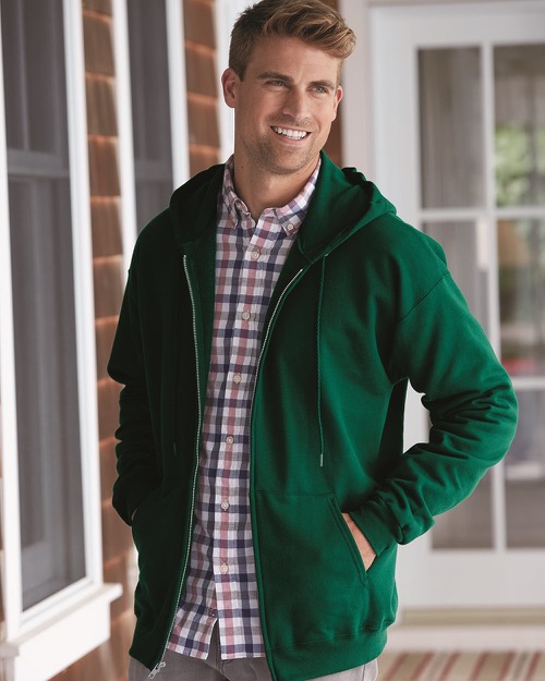 Custom Hanes - Ultimate Cotton Full-Zip Hooded Sweatshirt - DTLA Print