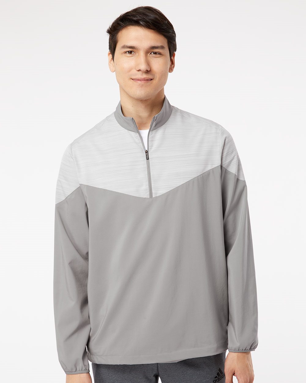 Adidas - Heather Chevron Quarter-Zip Windshirt