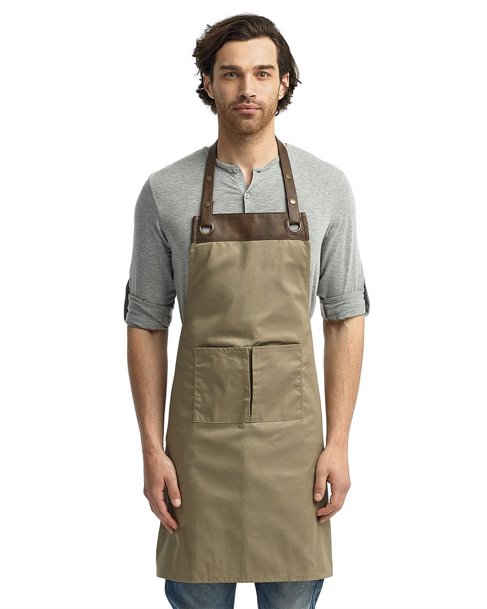 Artisan Collection by Reprime - Espresso Bib Apron with Pockets